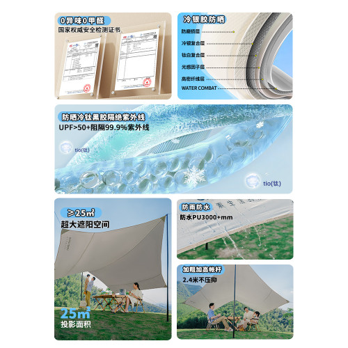 城市波浪天幕帳篷戶外大號野餐露營野營裝備全套加厚塗銀防曬遮陽 城市波浪天幕帳篷戶外大號野餐露營野營裝備全套加厚塗銀防曬遮陽