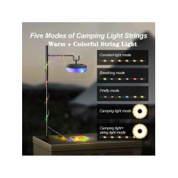 收納露營燈卷尺燈串超長續航帳篷燈野營燈掛燈照明氛圍燈帶聖誕燈