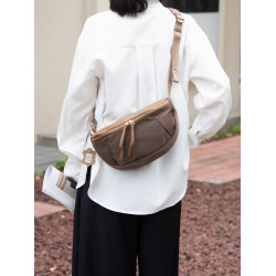 安陌夕2026年輕便休閒胸包大容量單肩斜背百搭帆布腰包餃子包6507