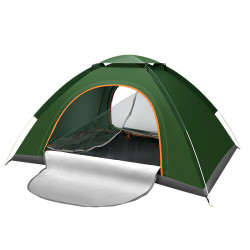 防水可攜式帳篷戶外野營折曡全自動帳篷3-4人沙灘簡易速開雙人鋁合