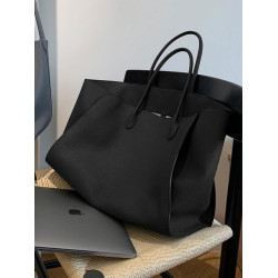 黑色真皮大容量托特包包女式2026新款輕奢小衆高級感手提單肩大包