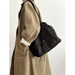 黑色真皮大容量托特包包女2026新款輕奢小衆高級感手提單肩夾子包