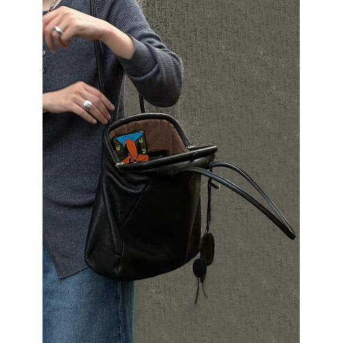 黑色真皮大容量托特包包女2026新款輕奢小衆高級感手提單肩夾子包