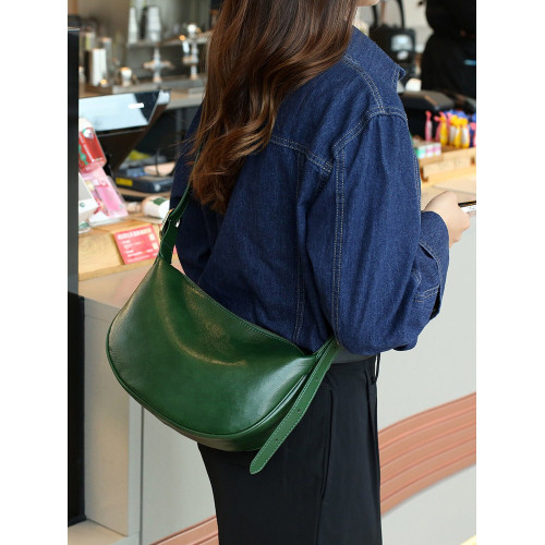 真皮斜後後背包女2024新款小衆高級感餃子包復古寬肩帶腰包牛皮馬鞍包 真皮斜後後背包女2024新款小衆高級感餃子包復古寬肩帶腰包牛皮馬鞍包