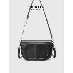 【GOULLES古萊】輕奢真皮豬鼻馬鞍包簡約百搭高級感牛皮單肩女包