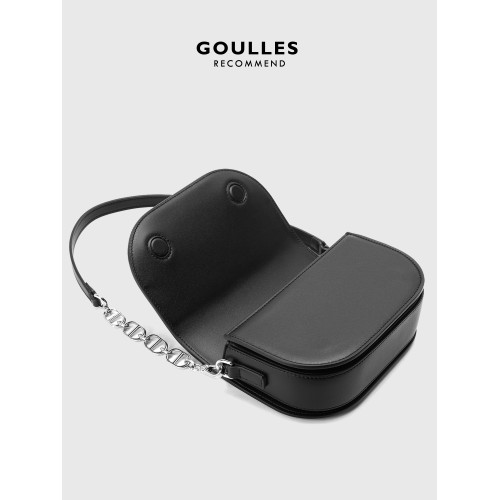 【GOULLES古萊】輕奢真皮豬鼻馬鞍包簡約百搭高級感牛皮單肩女包