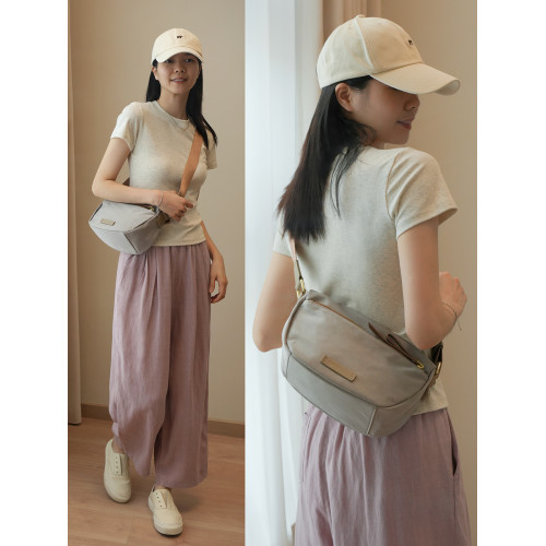 多隔層 好用實用 記憶防水布簡約單肩斜後後背包 大容量輕便女包k 多隔層 好用實用 記憶防水布簡約單肩斜後後背包 大容量輕便女包k