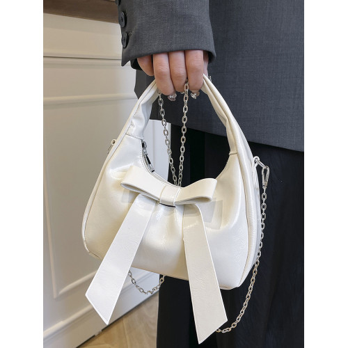 春夏季小衆蝴蝶結包包女式2025新款鏈條單肩包精美出行粉色斜後後背包