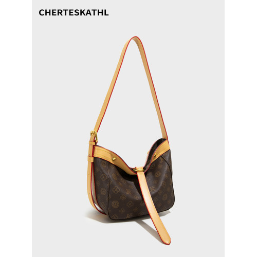 CHERTESKATHL2026新款老花經典馬鞍包包高級感女包復古單肩斜後後背包 CHERTESKATHL2026新款老花經典馬鞍包包高級感女包復古單肩斜後後背包