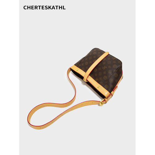 CHERTESKATHL2026新款老花經典馬鞍包包高級感女包復古單肩斜後後背包 CHERTESKATHL2026新款老花經典馬鞍包包高級感女包復古單肩斜後後背包