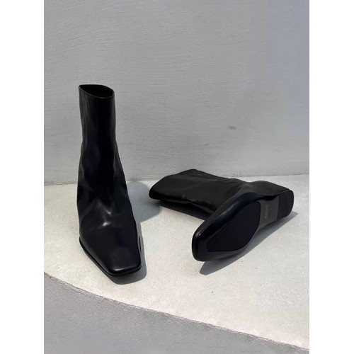 赫本英倫風馬丁靴百搭切爾西靴子新款復古方頭內增高短靴女配裙子