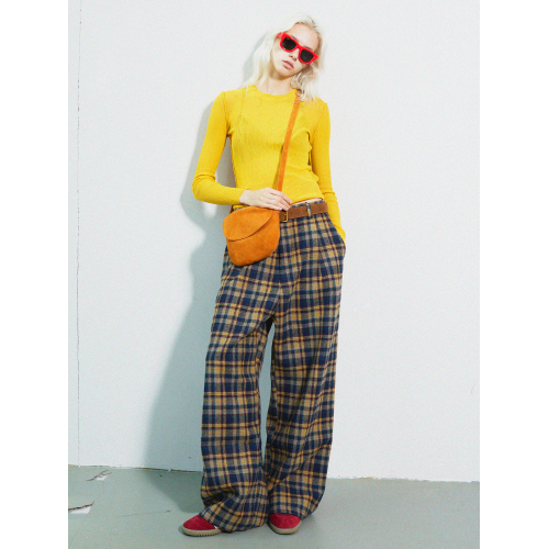 Momogigi 街頭藝術 原創設計復古絲絨磨砂牛皮簡約斜後後背包馬鞍包