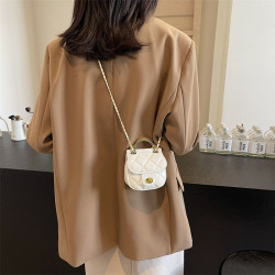 秋冬季迷你小包包女2025新款時尚菱格鏈條包單肩斜背口紅包馬鞍包