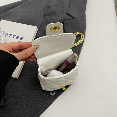 秋冬季迷你小包包女2025新款時尚菱格鏈條包單肩斜背口紅包馬鞍包