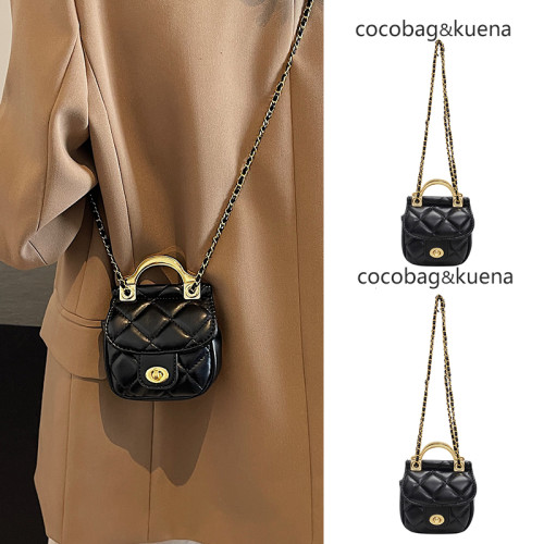 秋冬季迷你小包包女2025新款時尚菱格鏈條包單肩斜背口紅包馬鞍包