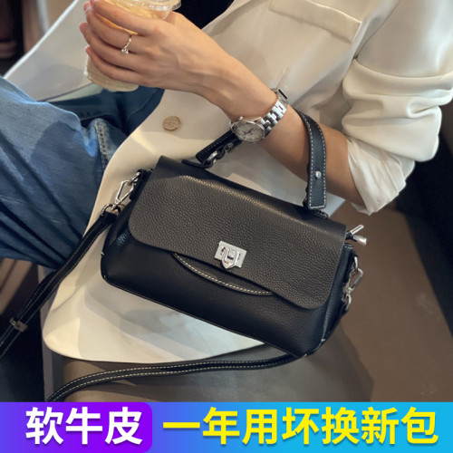 雙肩帶真皮斜後後背包手提小包包女氣質2026冬季新款軟牛皮單肩馬鞍包