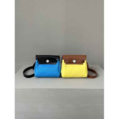 頭層牛皮拼帆布凱莉包高品質真皮迷你herbag手機包單肩斜背小包女