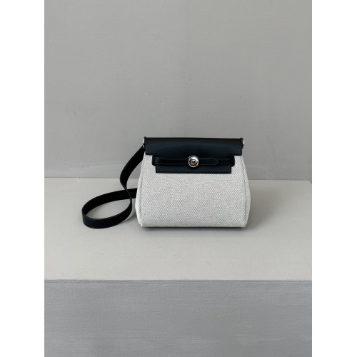 頭層牛皮拼帆布凱莉包高品質真皮迷你herbag手機包單肩斜背小包女