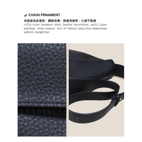 小衆設計餃子包包女軟皮2025新款寬肩帶大容量休閒百搭單肩斜後後背包