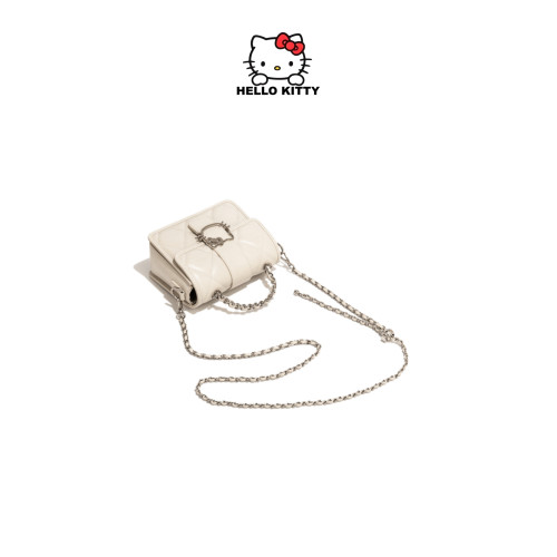 HelloKitty凱蒂貓小方包時尚百搭女士斜後後背包小香風手提單肩鏈條包