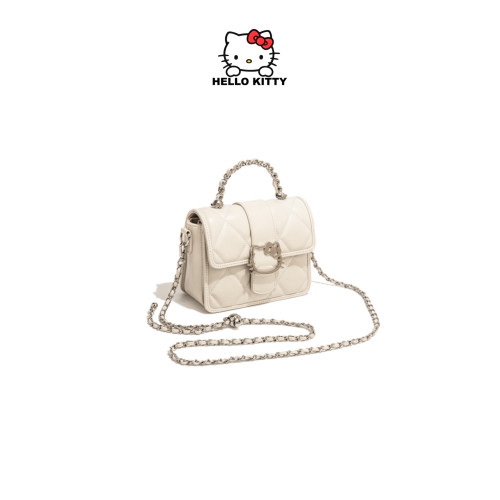 HelloKitty凱蒂貓小方包時尚百搭女士斜後後背包小香風手提單肩鏈條包