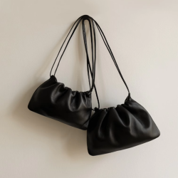 韓國nothing written雲朵包 金智秀同款羊皮抽繩褶皺單肩斜後後背包