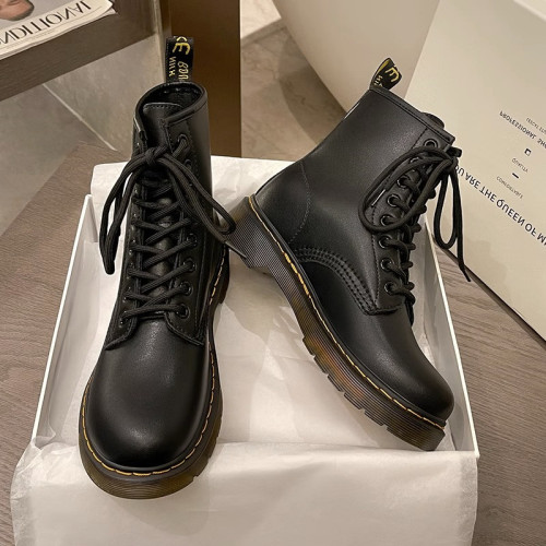 2025新款英倫風內增高馬丁靴女dr真皮八孔厚底防滑短靴單靴1460