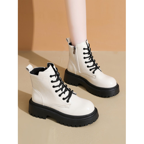 厚底馬丁靴女款加絨靴子2026新款秋冬季英倫風增高短靴復古機車靴