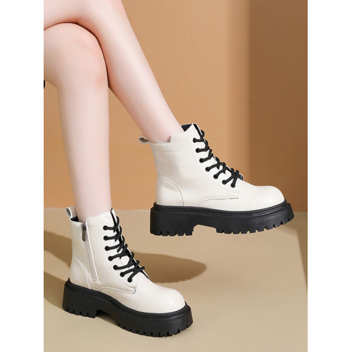 厚底馬丁靴女款加絨靴子2026新款秋冬季英倫風增高短靴復古機車靴