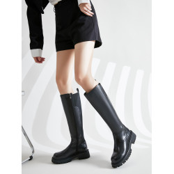 秋冬大碼女靴大筒圍高筒靴 胖mm粗腿騎士靴單靴 不過膝長筒靴加肥