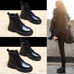 品牌真皮馬丁靴女靴2025秋冬新款女鞋厚底軟皮短靴加絨保暖棉鞋子