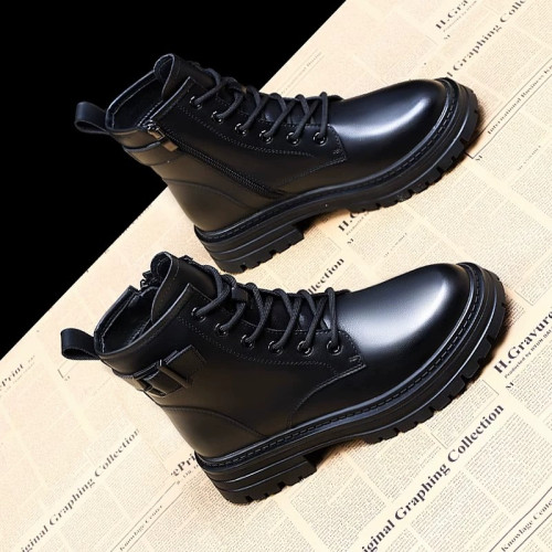 品牌真皮馬丁靴女靴2025秋冬新款女鞋厚底軟皮短靴加絨保暖棉鞋子