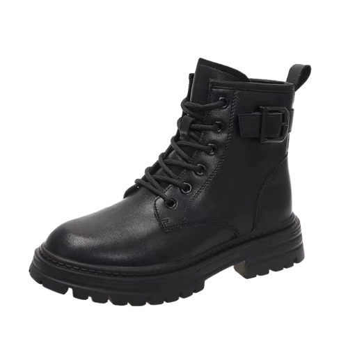 品牌真皮馬丁靴女靴2025秋冬新款女鞋厚底軟皮短靴加絨保暖棉鞋子