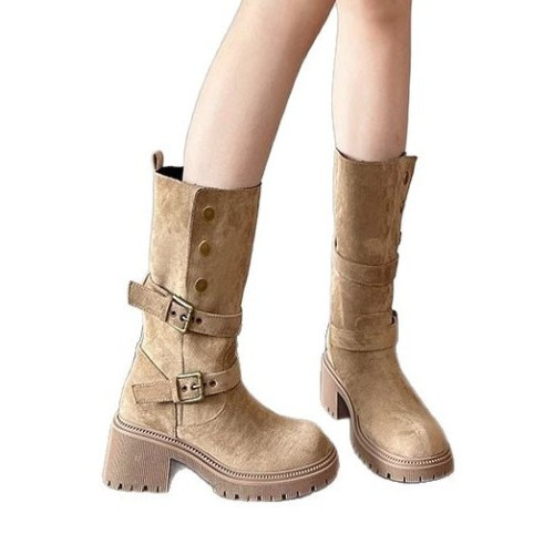 六點大淑真皮內增高復古美拉德馬丁靴女秋新款不過膝兩穿西部短靴 六點大淑真皮內增高復古美拉德馬丁靴女秋新款不過膝兩穿西部短靴