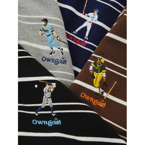 Battles 棒球條紋長袖T恤重磅320g純棉寬鬆休閒美式復古基礎百搭