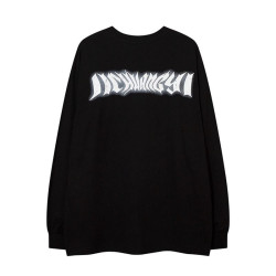 100%純棉美式秋季復古潮牌hiphop街頭印花長袖T恤男女寬鬆打底衫