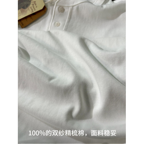 復古重磅新疆純棉亨利領長袖T恤美式圓領小領口寬鬆純色白T打底衫