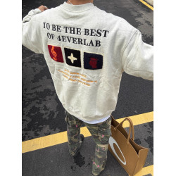 美式高街毛巾刺綉衛衣男女春秋冬薄款加絨加厚內搭打底長袖上衣潮