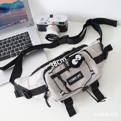 韓版ins風工裝胸包男女通用機能斜後後背包滑板包騎行休閒運動腰包潮