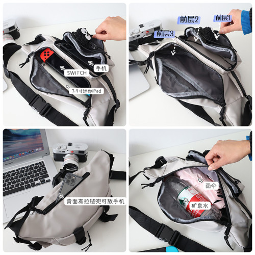 韓版ins風工裝胸包男女通用機能斜後後背包滑板包騎行休閒運動腰包潮 韓版ins風工裝胸包男女通用機能斜後後背包滑板包騎行休閒運動腰包潮