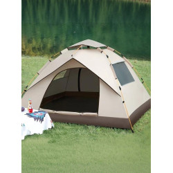 可攜式戶外雙人折曡自動帳篷野營過夜室內輕量化黑膠防雨露營裝備