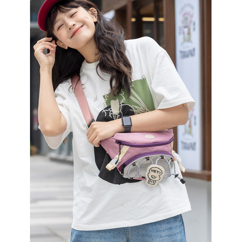 若素良品小衆可愛女單肩斜背腰胸包通勤騎行休閒運動戶外風手機包