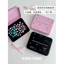 耳釘專用收納盒耳飾首飾盒飾品華子耳飾盒海綿耳骨釘RINGRING商店