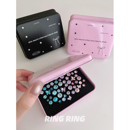 耳釘專用收納盒耳飾首飾盒飾品華子耳飾盒海綿耳骨釘RINGRING商店