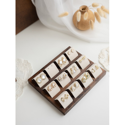 胡桃木飾品展示架耳環耳釘展示架立式首飾收納架陳列珠寶拍照道具