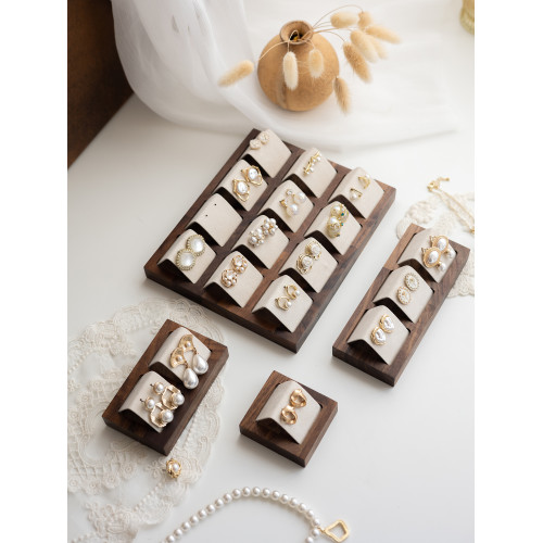 胡桃木飾品展示架耳環耳釘展示架立式首飾收納架陳列珠寶拍照道具