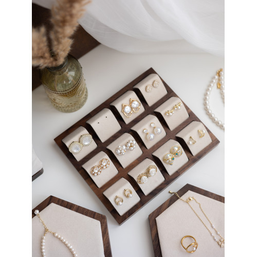 胡桃木飾品展示架耳環耳釘展示架立式首飾收納架陳列珠寶拍照道具