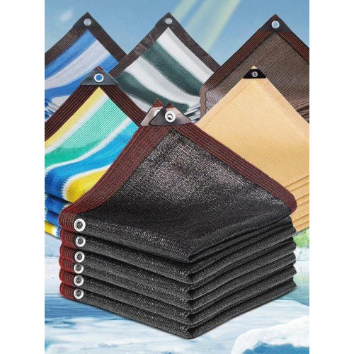 戶外遮陽網包邊打孔防曬網天幕陽台隱私網樓頂隔熱網四角遮陽帆