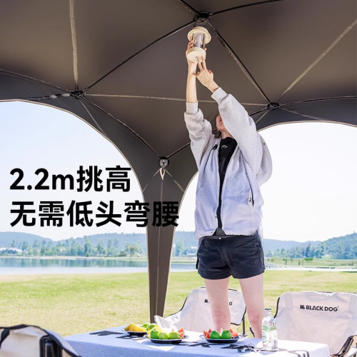 BLACKDOG黑狗自動穹頂天幕速開戶外露營自立免搭建黑膠帳篷遮陽棚