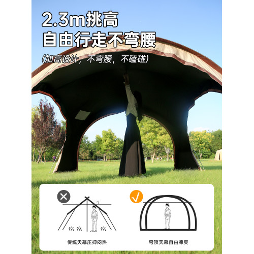 川躍穹頂天幕帳篷戶外2025新款露營黑膠遮陽防曬防雨野營高級大號